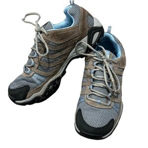 Columbia Waterproof Hiking Shoes Sneakers Brown Blue Size 7.5